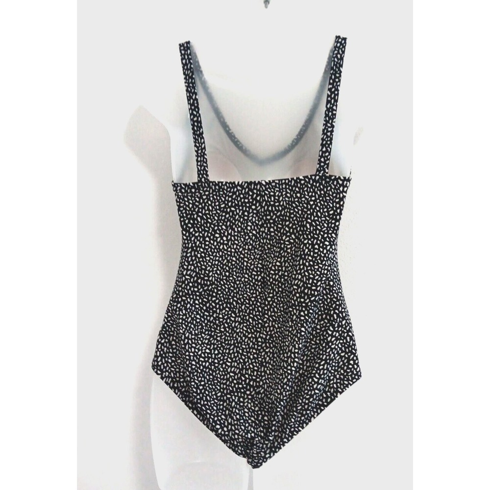 SPEEDO Women one piece bathing suit Size 8 Black White Classic Fully Lined Beach - Picture 3 of 9
